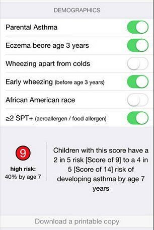 اپلیکیشن تشخیص آسم کودکان